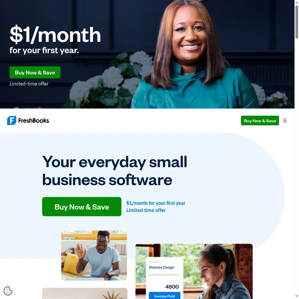 FreshBooks homepage - invoice and accounting software for small business