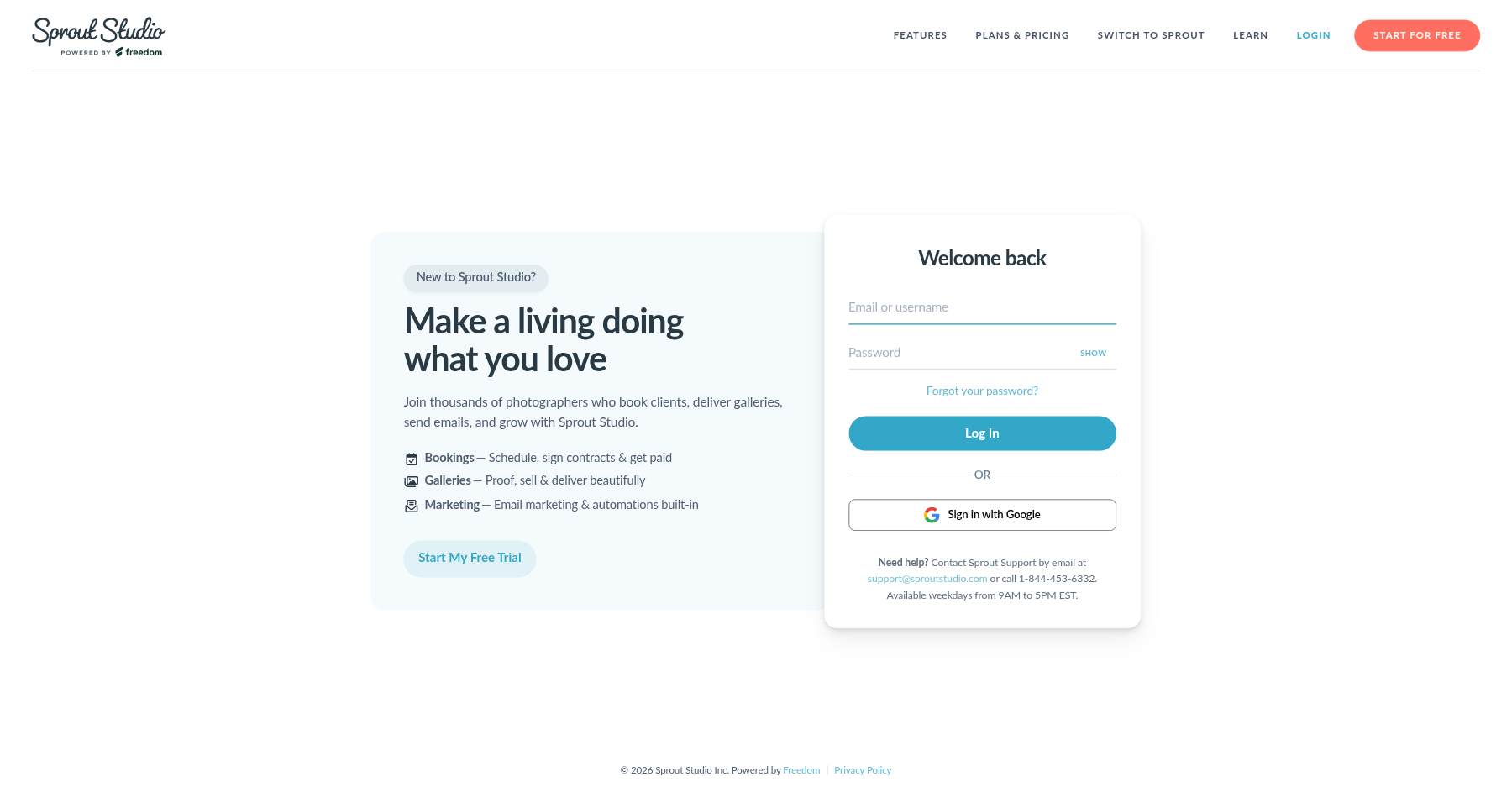 Sprout Studio homepage