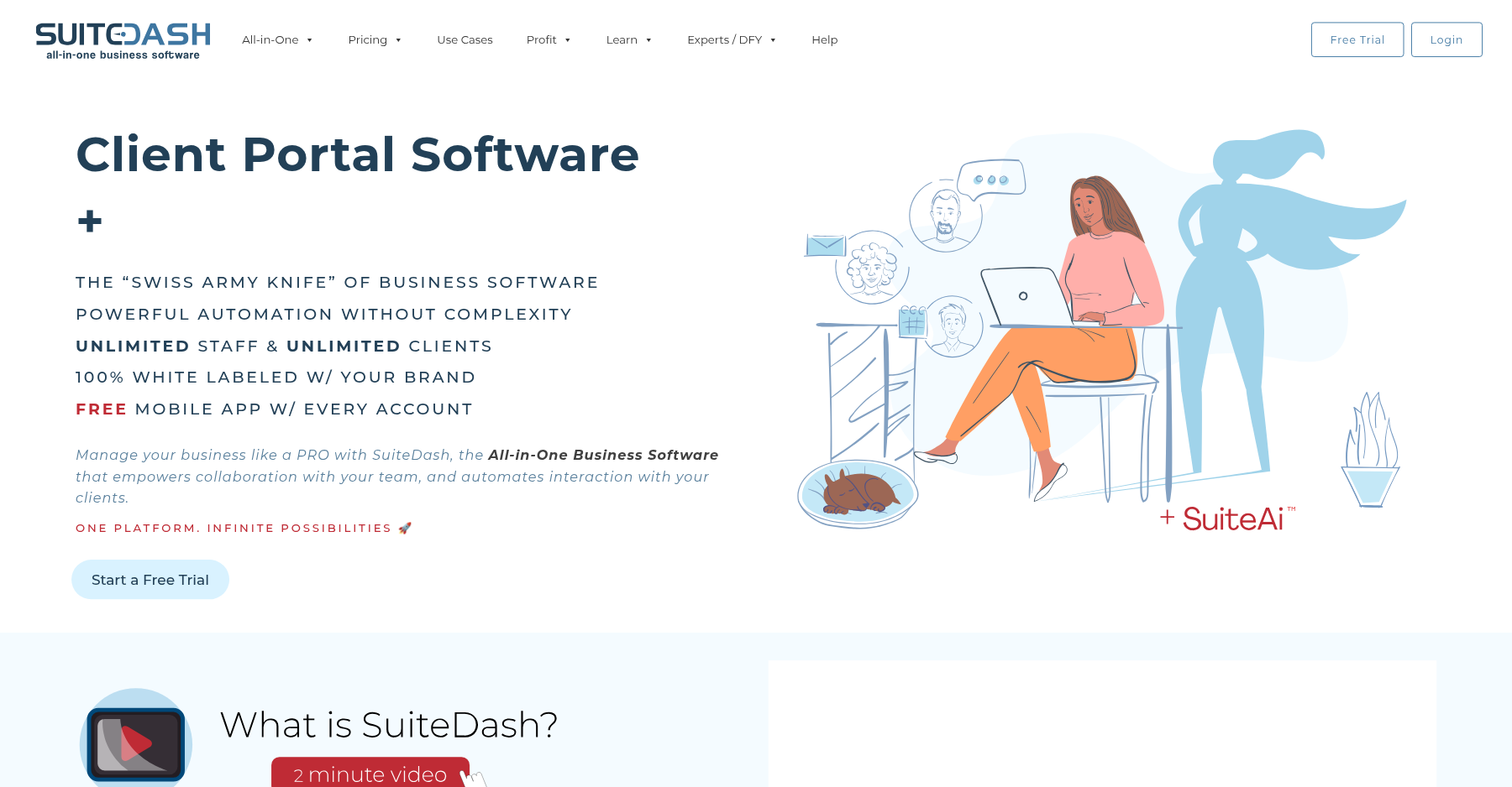 SuiteDash dashboard overview